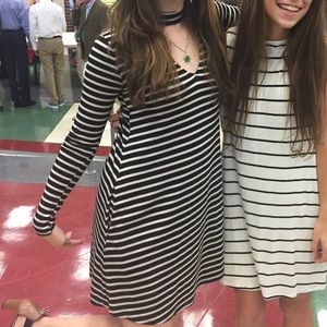 Socialite Black and Brown Striped Dress